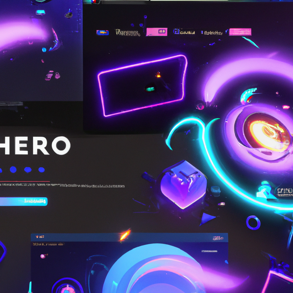 Hero montage: players, neon UI, abstract motion